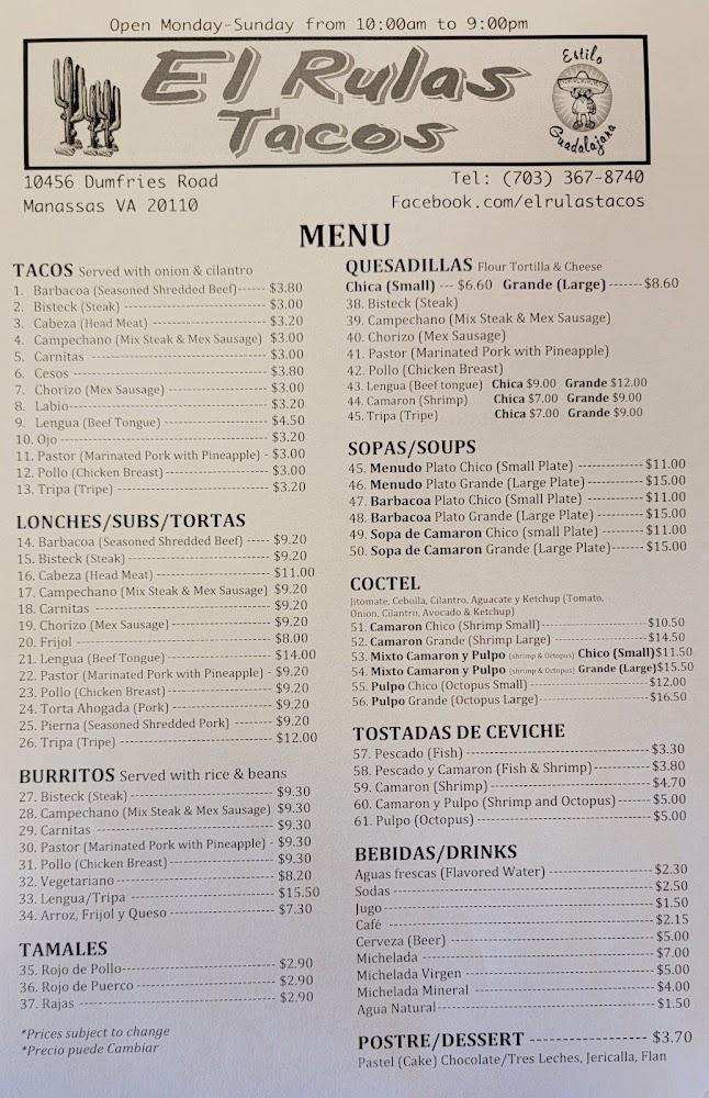 El Rulas Tacos Bisteck