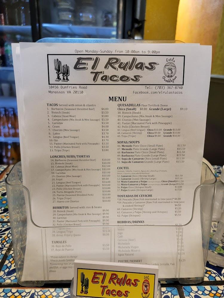 El Rulas Tacos Menu image 4